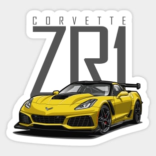 Chevy Corvette C7 ZR1 (Accelerate Yellow) Sticker